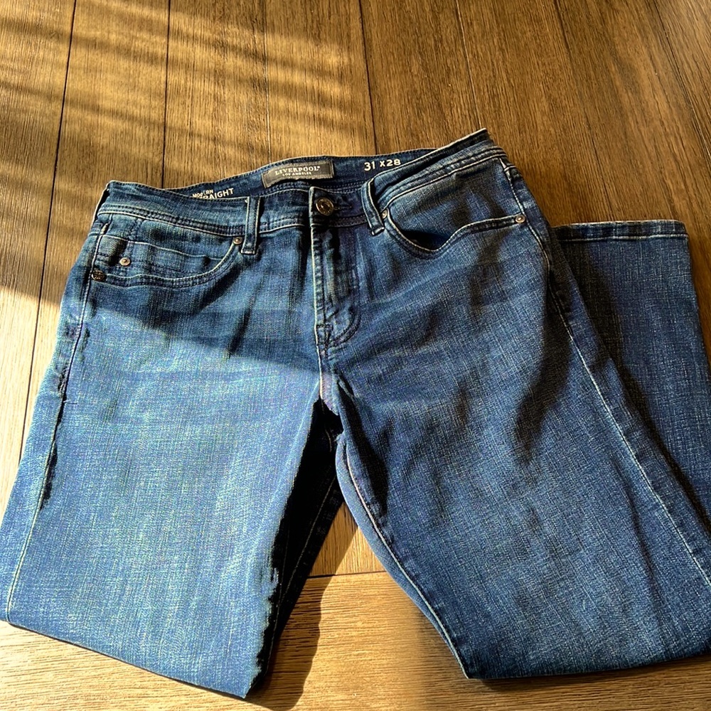 Worn once, these jeans look great, but we’re just too short for my height.